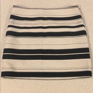 Loft Black and White Striped Mini Skirt